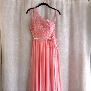 Pink One Shoulder Gown